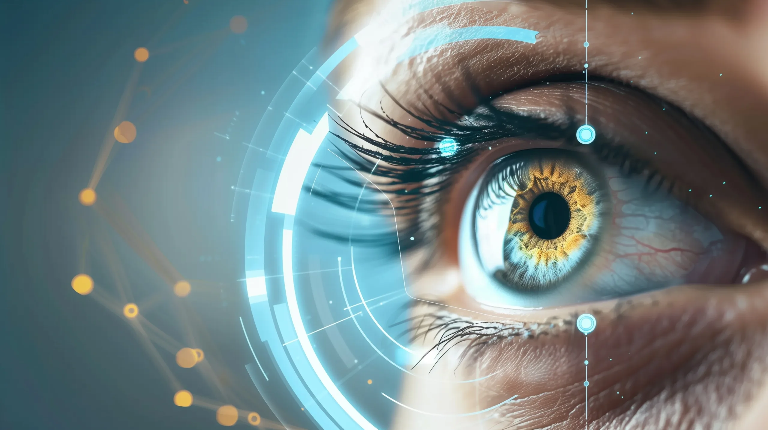 Auge, futuristisch, mit Messpunkten